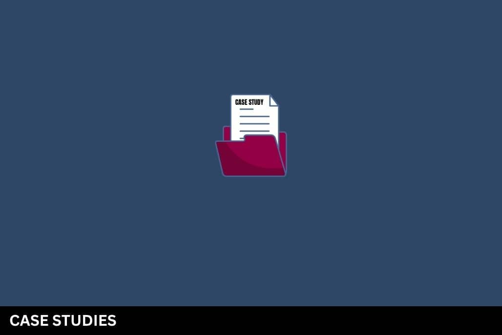 Illustration of a case study document in a folder representing process safety testing and hazard assessment.