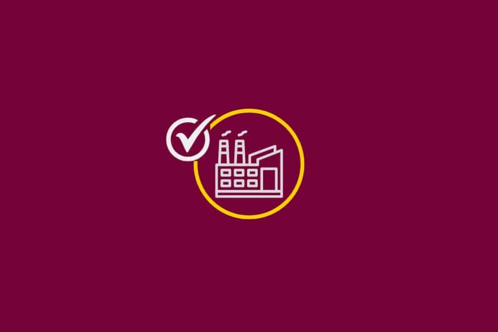Industrial facility safety compliance icon representing structural response in facility siting.